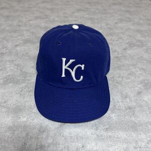 Vintage Kansas City Royals MLB Blue Wool Fitted 5 Panel Hat Size 7 3/8